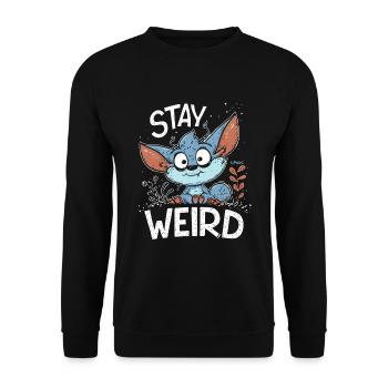 Petit lutin mignon : restez bizarre - Sweat-shirt Unisexe - noir - Devant - Alina (178cm) & Michal (187cm)