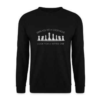 Chess Game Funny Chess Saying Board Game - Unisex Sweatshirt - black - Front - Alina (178cm) & Michal (187cm)