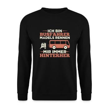 Busfahrer Spruch Berufskraftfahrer Kraftfahrer - Unisex Pullover - Schwarz - Vorne - Alina (178cm) & Michal (187cm)