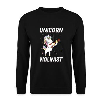 Violinist, unicorn, violinist, musician - Unisex Sweatshirt - black - Front - Alina (178cm) & Michal (187cm)