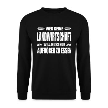 Bauerndemo Aufkleber Bauernprotest Landwirt Demo - Unisex Pullover - Schwarz - Vorne - Alina (178cm) & Michal (187cm)