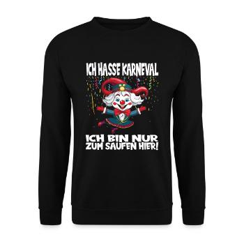 Karneval Kostüm Fasching Fastnacht - Unisex Pullover - Schwarz - Vorne - Alina (178cm) & Michal (187cm)