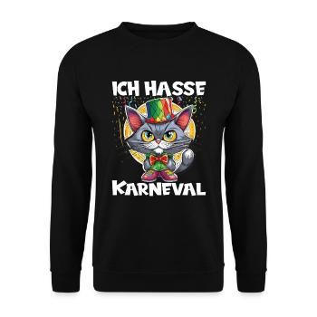 Karneval Kostüm Fasching Fastnacht - Unisex Pullover - Schwarz - Vorne - Alina (178cm) & Michal (187cm)