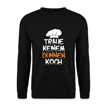 Les chefs amateurs ne font pas confiance à un chef maigre - Sweat-shirt Unisexe - noir - Devant - Alina (178cm) & Michal (187cm)