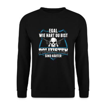 Cops Are Harder Funny Police Saying - Unisex Sweatshirt - black - Front - Alina (178cm) & Michal (187cm)