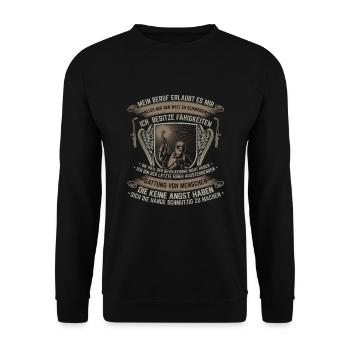 Metallbauer witziger Spruch Schweißer Metallbau - Unisex Pullover - Schwarz - Vorne - Alina (178cm) & Michal (187cm)