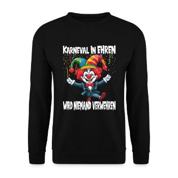 Karneval Kostüm Fasching Fastnacht - Unisex Pullover - Schwarz - Vorne - Alina (178cm) & Michal (187cm)