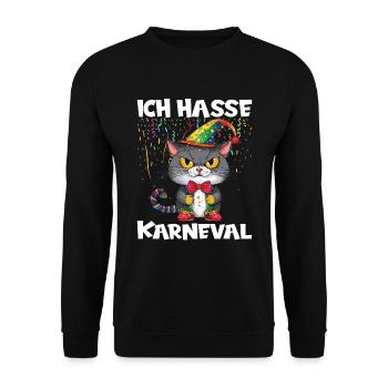 Karneval Kostüm Fasching Fastnacht - Unisex Pullover - Schwarz - Vorne - Alina (178cm) & Michal (187cm)