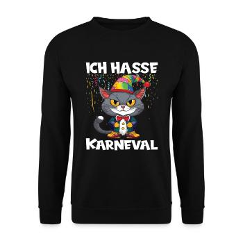 Karneval Kostüm Fasching Fastnacht - Unisex Pullover - Schwarz - Vorne - Alina (178cm) & Michal (187cm)