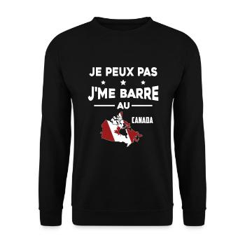 Je peux pas J'me barre au canada - Sweat-shirt Unisexe - noir - Devant - Alina (178cm) & Michal (187cm)