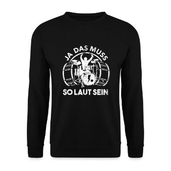 Batteur, Batteur, Drôle De Dicton, Batteur - Sweat-shirt Unisexe - noir - Devant - Alina (178cm) & Michal (187cm)