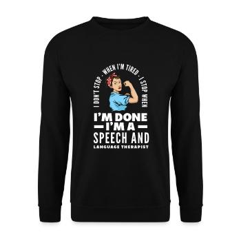 Orthophoniste, orthophoniste, orthophoniste - Sweat-shirt Unisexe - noir - Devant - Alina (178cm) & Michal (187cm)
