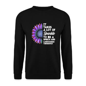 Speech therapist, speech therapist, speech therapist - Unisex Sweatshirt - black - Front - Alina (178cm) & Michal (187cm)