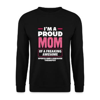 Speech therapist, speech therapist, speech therapist - Unisex Sweatshirt - black - Front - Alina (178cm) & Michal (187cm)