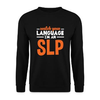 Orthophoniste, orthophoniste, orthophoniste - Sweat-shirt Unisexe - noir - Devant - Alina (178cm) & Michal (187cm)
