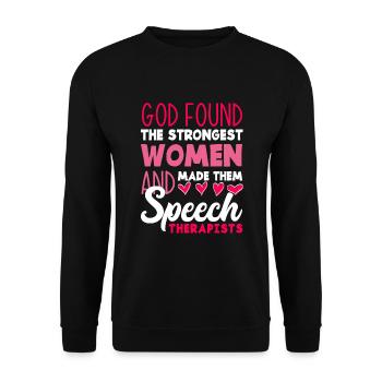 Speech therapist, speech therapist, speech therapist - Unisex Sweatshirt - black - Front - Alina (178cm) & Michal (187cm)