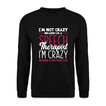 Sprachtherapeutin Sprachheilpädagogin Logopädin - Unisex Pullover - Schwarz - Vorne - Alina (178cm) & Michal (187cm)