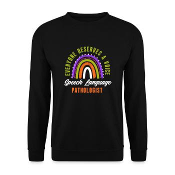Speech therapist, speech therapist, speech therapist - Unisex Sweatshirt - black - Front - Alina (178cm) & Michal (187cm)