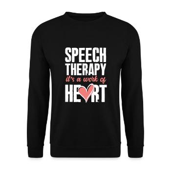 Speech therapist, speech therapist, speech therapist - Unisex Sweatshirt - black - Front - Alina (178cm) & Michal (187cm)