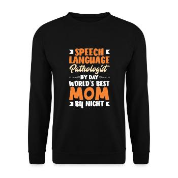 Speech therapist, speech therapist, speech therapist - Unisex Sweatshirt - black - Front - Alina (178cm) & Michal (187cm)