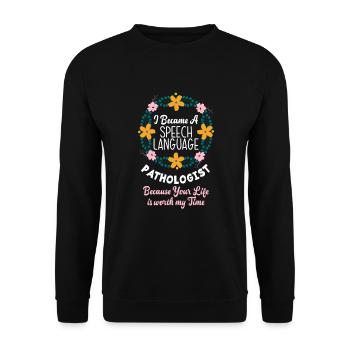 Orthophoniste, orthophoniste, orthophoniste - Sweat-shirt Unisexe - noir - Devant - Alina (178cm) & Michal (187cm)