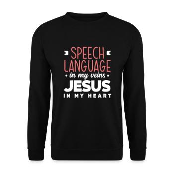 Speech therapist, speech therapist, speech therapist - Unisex Sweatshirt - black - Front - Alina (178cm) & Michal (187cm)