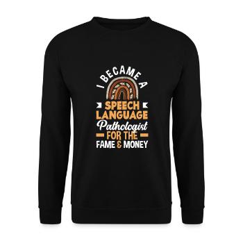 Speech therapist, speech therapist, speech therapist - Unisex Sweatshirt - black - Front - Alina (178cm) & Michal (187cm)