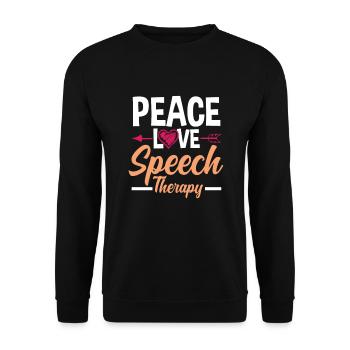 Speech therapist, speech therapist, speech therapist - Unisex Sweatshirt - black - Front - Alina (178cm) & Michal (187cm)