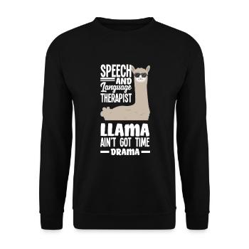 Speech therapist, speech therapist, speech therapist - Unisex Sweatshirt - black - Front - Alina (178cm) & Michal (187cm)