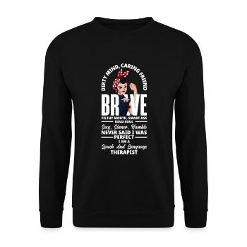 Orthophoniste, orthophoniste, orthophoniste - Sweat-shirt Unisexe - noir - Devant - Alina (178cm) & Michal (187cm)