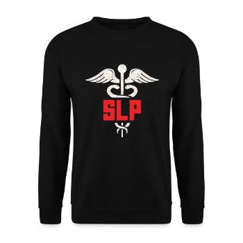 Speech therapist, speech therapist, speech therapist - Unisex Sweatshirt - black - Front - Alina (178cm) & Michal (187cm)