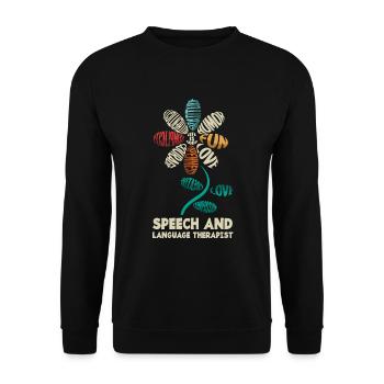Speech therapist, speech therapist, speech therapist - Unisex Sweatshirt - black - Front - Alina (178cm) & Michal (187cm)