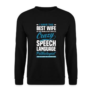 Speech therapist, speech therapist, speech therapist - Unisex Sweatshirt - black - Front - Alina (178cm) & Michal (187cm)