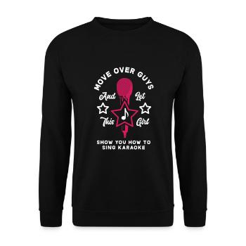 Chanteur de karaoké Chanteur de karaoké Musique - Sweat-shirt Unisexe - noir - Devant - Alina (178cm) & Michal (187cm)