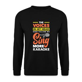 Chanteur de karaoké Chanteur de karaoké Musique - Sweat-shirt Unisexe - noir - Devant - Alina (178cm) & Michal (187cm)