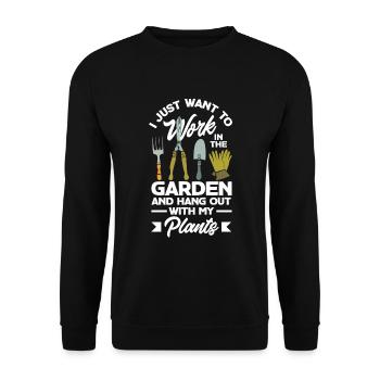 Jardinier, Jardinier, Jardinier, Jardinier Amateur, Plantes - Sweat-shirt Unisexe - noir - Devant - Alina (178cm) & Michal (187cm)