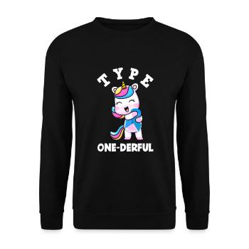 Cadeau pour diabétiques de type 1 pour diabétiques de type 1 - Sweat-shirt Unisexe - noir - Devant - Alina (178cm) & Michal (187cm)