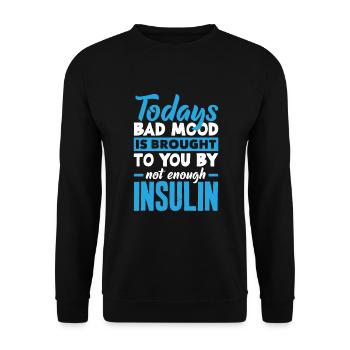T1D Diabetes Type 1 Diabetic Gift - Unisex Sweatshirt - black - Front - Alina (178cm) & Michal (187cm)