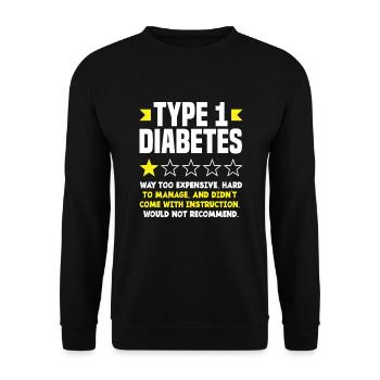 T1D Diabetes Typ 1 Diabetiker Geschenk - Unisex Pullover - Schwarz - Vorne - Alina (178cm) & Michal (187cm)