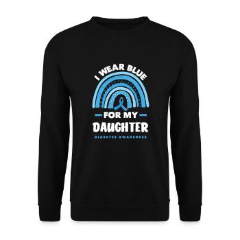 T1D Diabetes Type 1 Diabetic Gift - Unisex Sweatshirt - black - Front - Alina (178cm) & Michal (187cm)