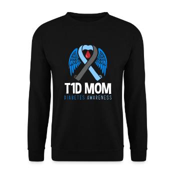 T1D Diabetes Typ 1 Diabetiker Geschenk - Unisex Pullover - Schwarz - Vorne - Alina (178cm) & Michal (187cm)
