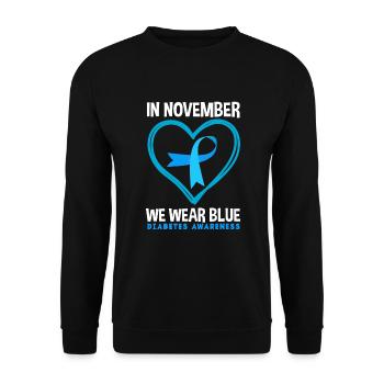 T1D Diabetes Type 1 Diabetic Gift - Unisex Sweatshirt - black - Front - Alina (178cm) & Michal (187cm)