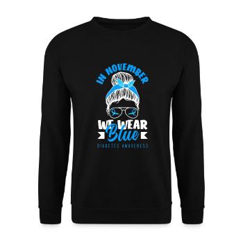 T1D Diabetes Type 1 Diabetic Gift - Unisex Sweatshirt - black - Front - Alina (178cm) & Michal (187cm)