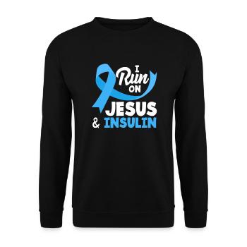 T1D Diabetes Typ 1 Diabetiker Geschenk - Unisex Pullover - Schwarz - Vorne - Alina (178cm) & Michal (187cm)