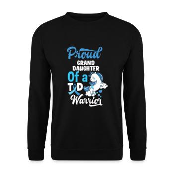 T1D Diabetes Type 1 Diabetic Gift - Unisex Sweatshirt - black - Front - Alina (178cm) & Michal (187cm)