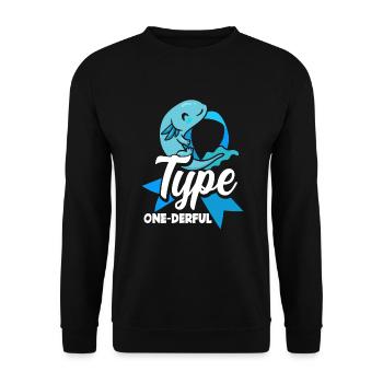 T1D Diabetes Type 1 Diabetic Gift - Unisex Sweatshirt - black - Front - Alina (178cm) & Michal (187cm)