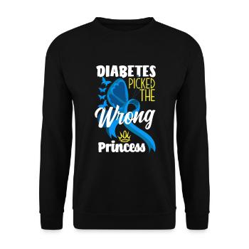T1D Diabetes Typ 1 Diabetiker Geschenk - Unisex Pullover - Schwarz - Vorne - Alina (178cm) & Michal (187cm)