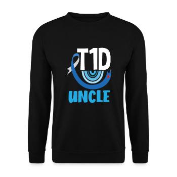 T1D Diabetes Type 1 Diabetic Gift - Unisex Sweatshirt - black - Front - Alina (178cm) & Michal (187cm)