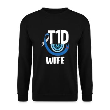 Cadeau pour diabétiques de type 1 pour diabétiques de type 1 - Sweat-shirt Unisexe - noir - Devant - Alina (178cm) & Michal (187cm)