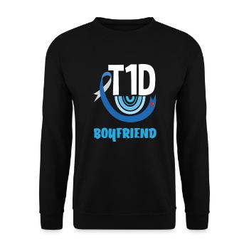 T1D Diabetes Typ 1 Diabetiker Geschenk - Unisex Pullover - Schwarz - Vorne - Alina (178cm) & Michal (187cm)